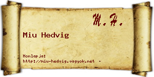 Miu Hedvig névjegykártya